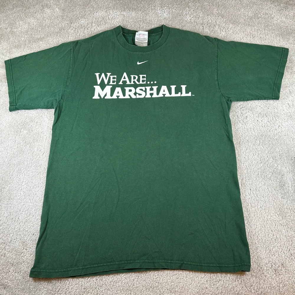 Nike T-Shirt Mens Medium Green Marshall Thundering Herd We Are Marshall Graphic